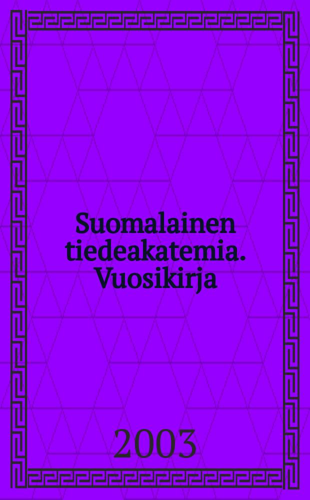 Suomalainen tiedeakatemia. Vuosikirja