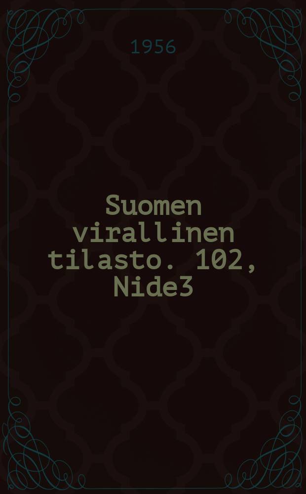 Suomen virallinen tilasto. 102, Nide3 : Vuoden 1950 yleinen väestölaskenta. Asuntokanta