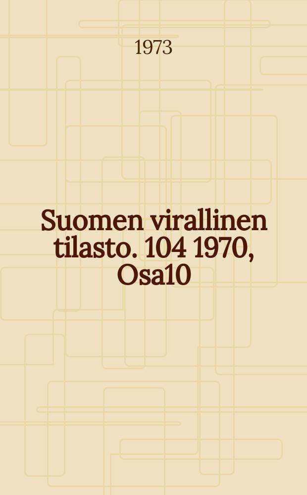 Suomen virallinen tilasto. 104 1970, Osa10 : (Rakennuskanta, liike- yms. huoneistot)