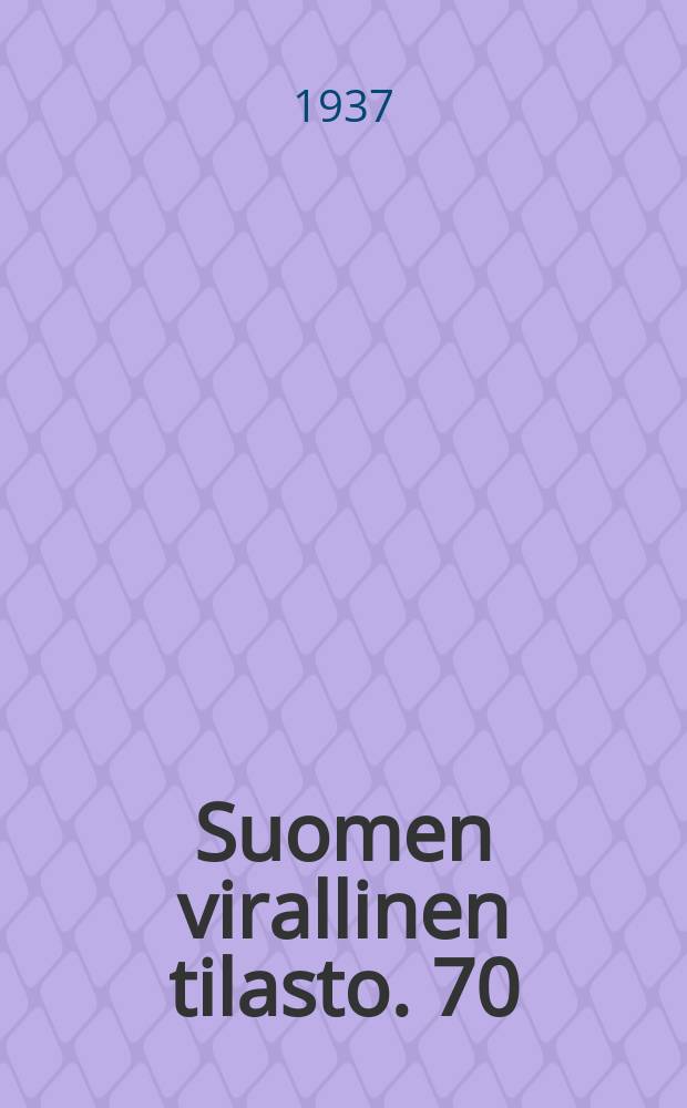 Suomen virallinen tilasto. 70 : Rikollisuus vuonna 1935