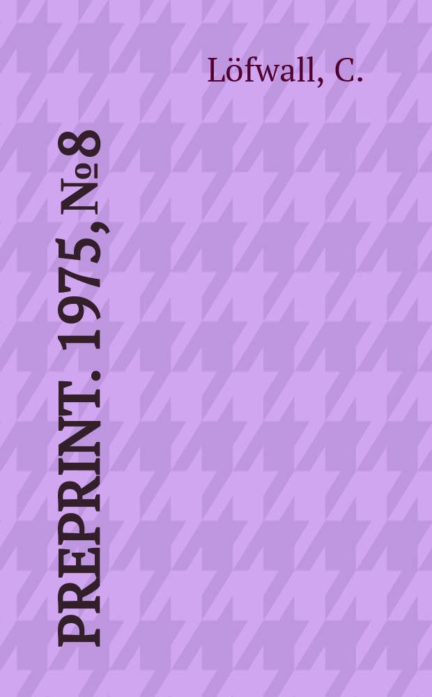 [Preprint]. 1975, №8 : The Poincaré series for a class of local rings
