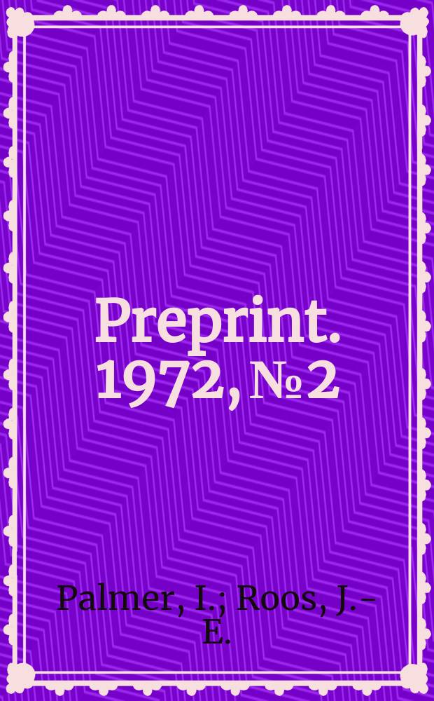 [Preprint]. 1972, №2 : Explicit formulae for the global ...