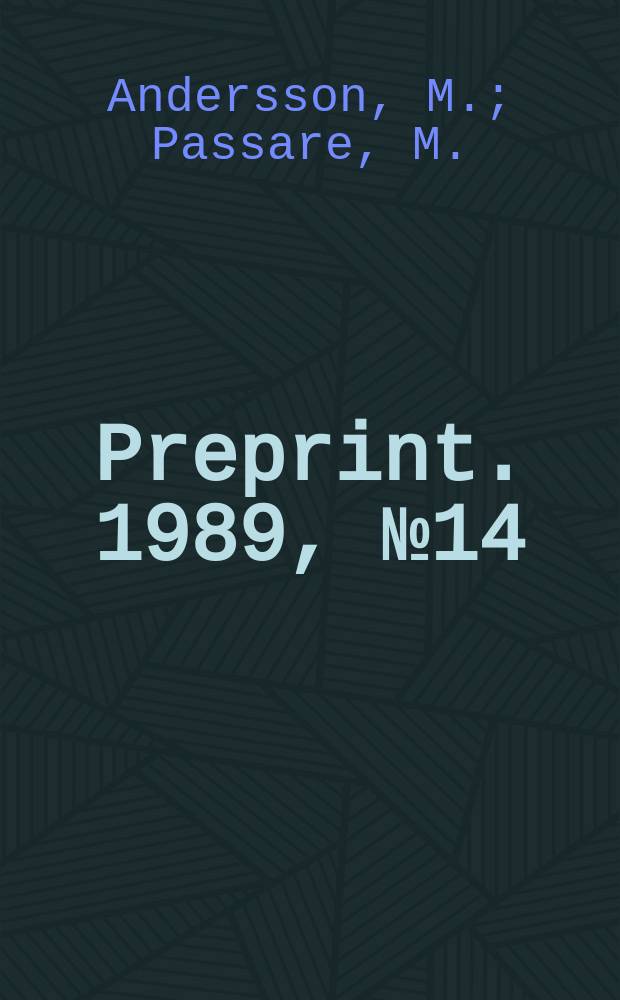 [Preprint]. 1989, №14 : Complex Kergin interpolation