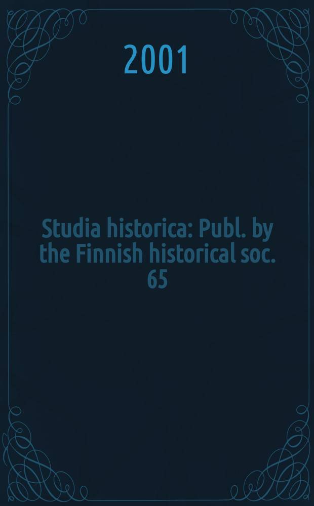 Studia historica : Publ. by the Finnish historical soc. 65 : Music, morals and the body