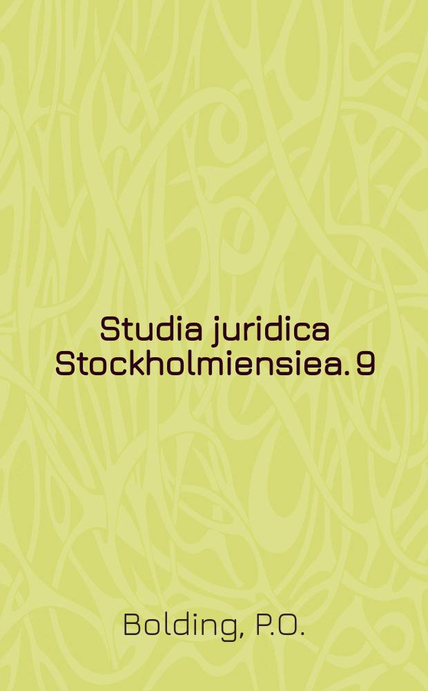 Studia juridica Stockholmiensiea. 9 : Aspects on the burden of proof