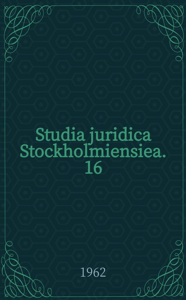 Studia juridica Stockholmiensiea. 16 : Tort liability and liability insurance