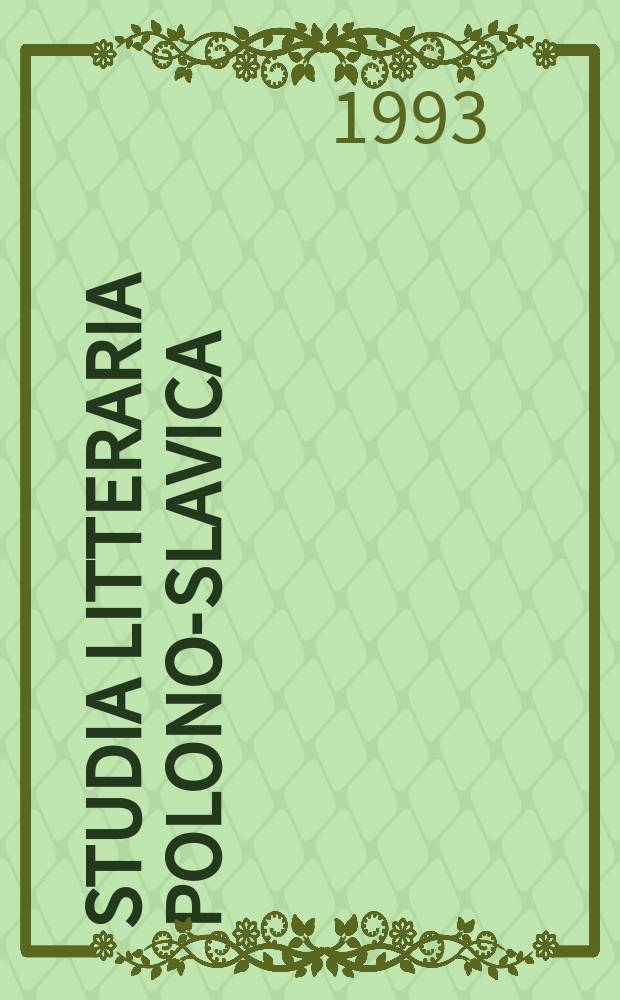 Studia litteraria Polono-Slavica