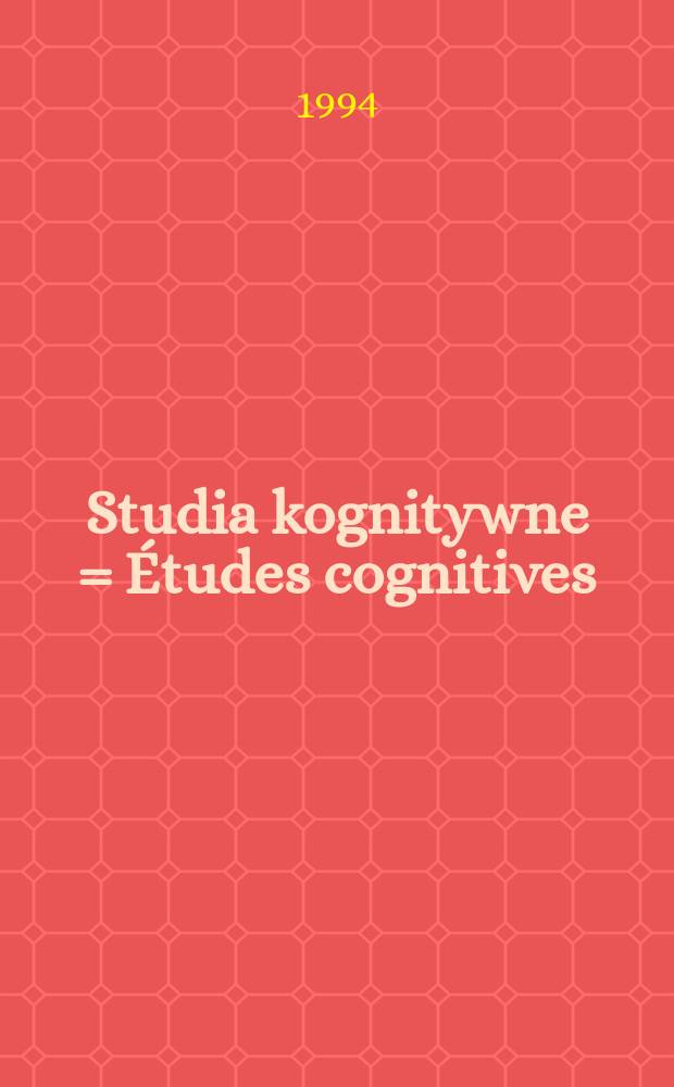 Studia kognitywne = Études cognitives
