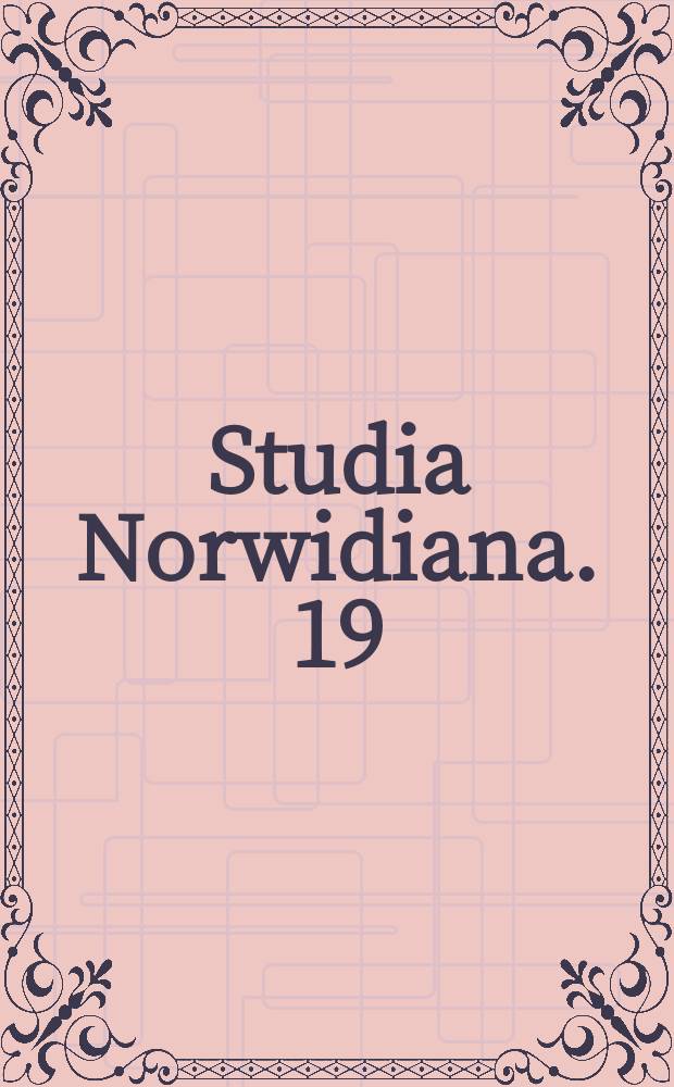 Studia Norwidiana. 19 : 2001