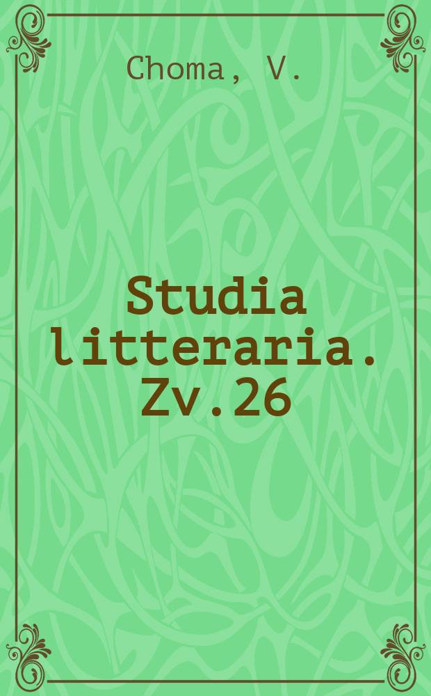 Studia litteraria. Zv.26 : Poézia revolučnej doby