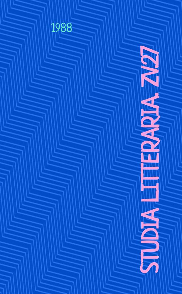 Studia litteraria. Zv.27 : Umenie lyriky