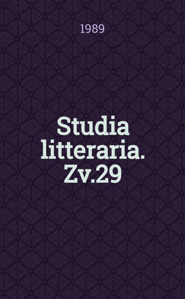 Studia litteraria. Zv.29 : Program a tvorba