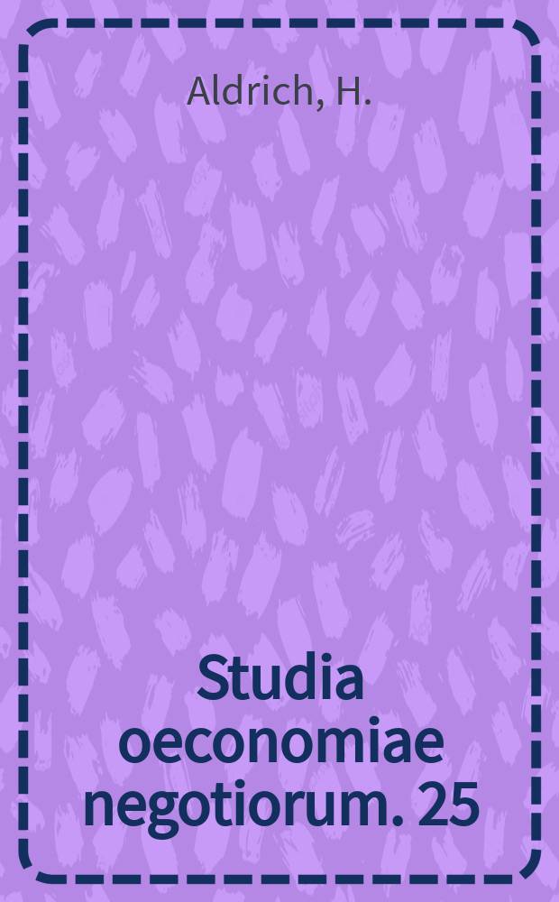 Studia oeconomiae negotiorum. 25 : Population perspectives on organizations