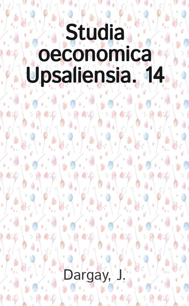 Studia oeconomica Upsaliensia. 14 : Factor demand in Swedish manufacturing
