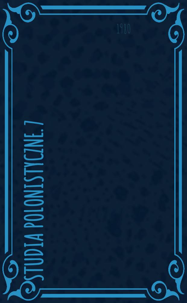 Studia polonistyczne. 7 : 1979
