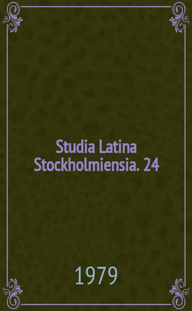 Studia Latina Stockholmiensia. 24 : The prose rhythm of Sallust and Livy