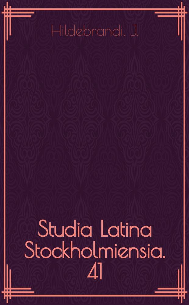 Studia Latina Stockholmiensia. 41 : Liber Epistularis