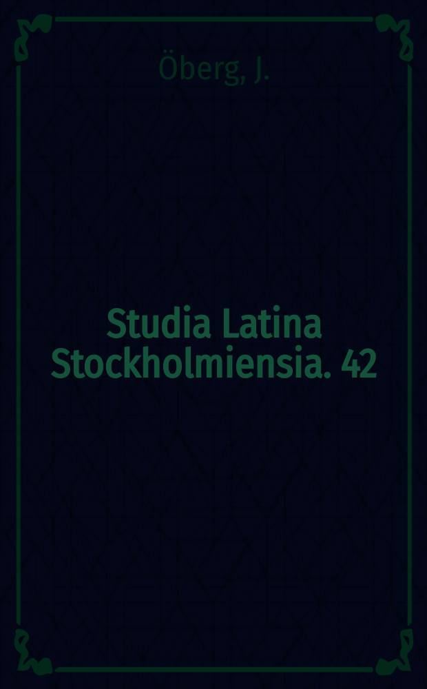 Studia Latina Stockholmiensia. 42 : Petronius. Cena Trimalchionis