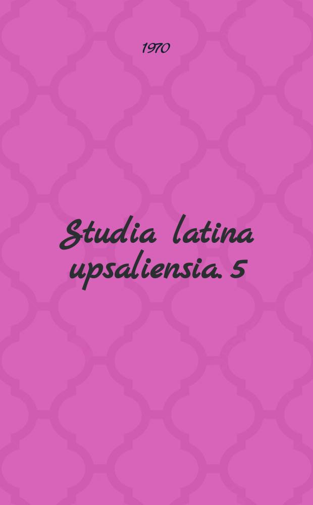 Studia latina upsaliensia. 5 : The periphrastic, completive and finite use of the present participle in Latin