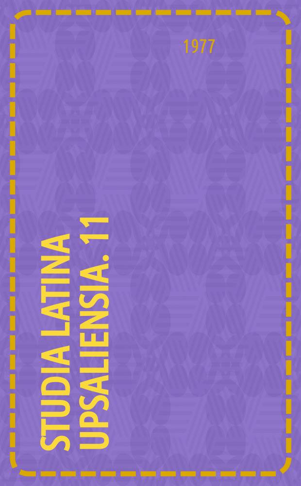 Studia latina upsaliensia. 11 : On the function of abstract nouns in latin