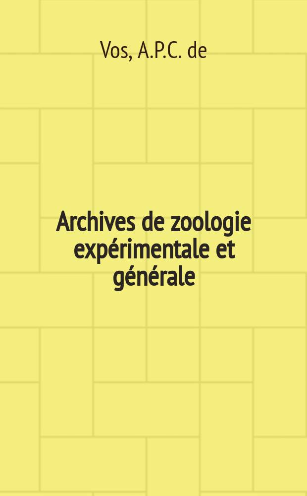 Archives de zoologie expérimentale et générale : Histoire naturelle, morphologie, histologie évolution des animaux. T.95, Fasc.1 : Liste annotée des Ostracodes marins des environs de Roscoff