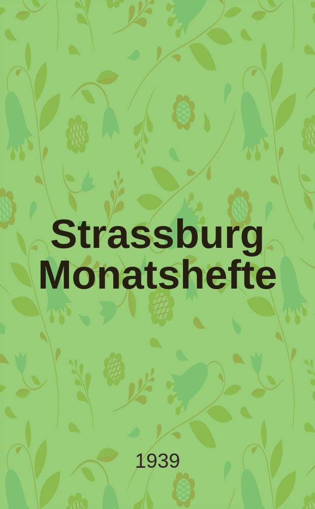 Strassburg Monatshefte