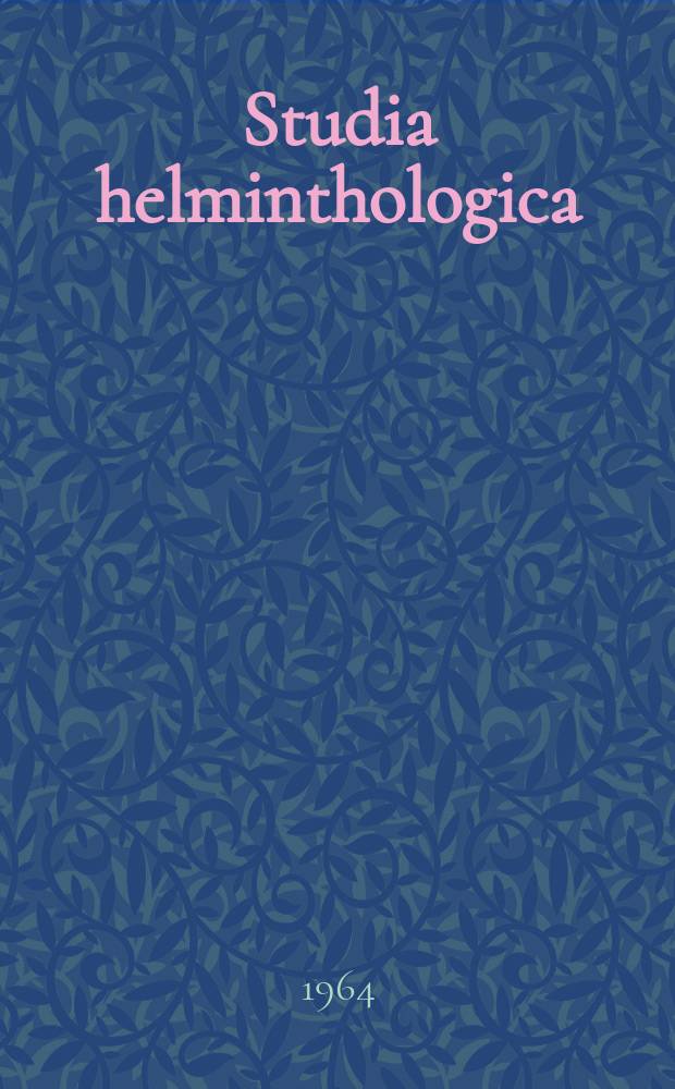 Studia helminthologica