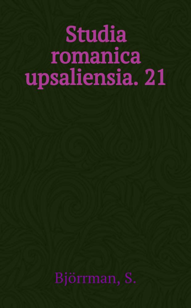 Studia romanica upsaliensia. 21 : Le type avoir besoin