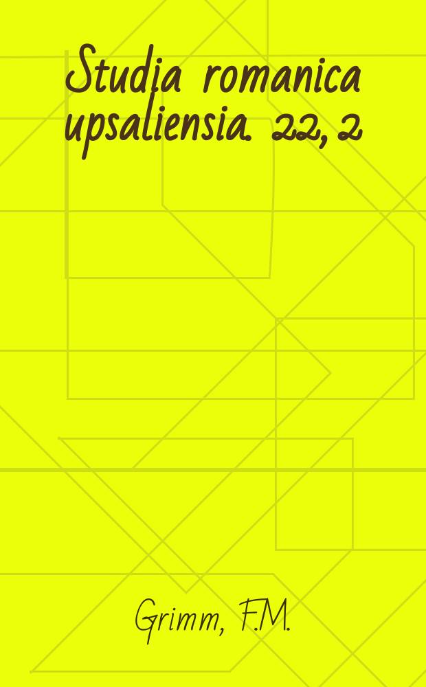 Studia romanica upsaliensia. 22, 2 : La correspondance littéraire ...