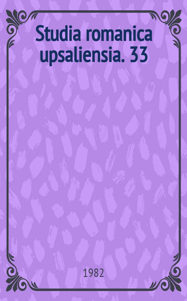 Studia romanica upsaliensia. 33 : Li ver del juise