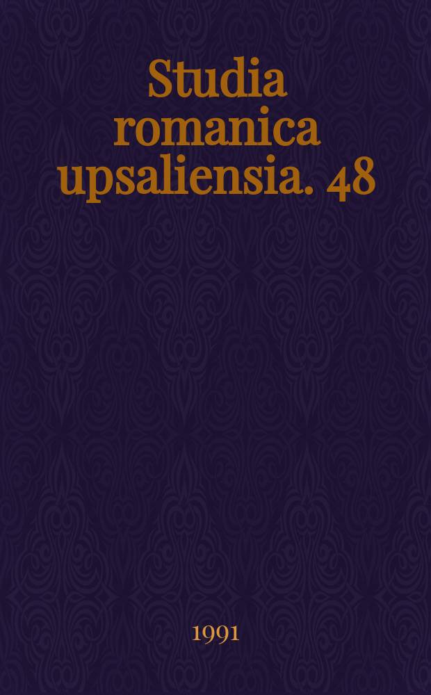 Studia romanica upsaliensia. 48 : Las construcciones condicionales ...