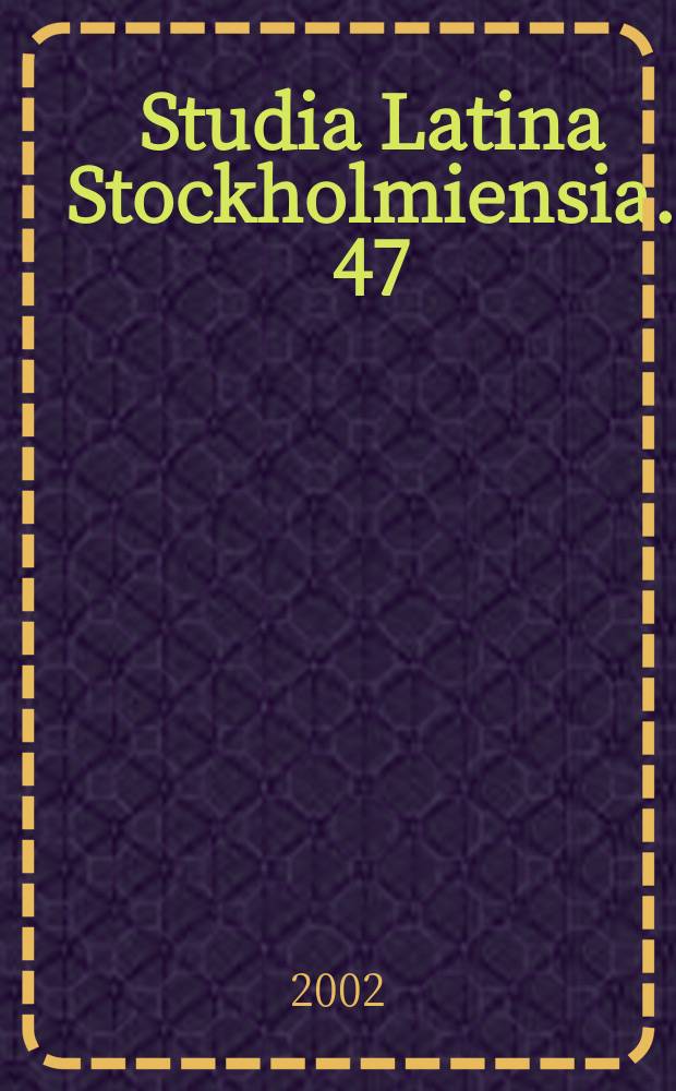 Studia Latina Stockholmiensia. 47 : De musica