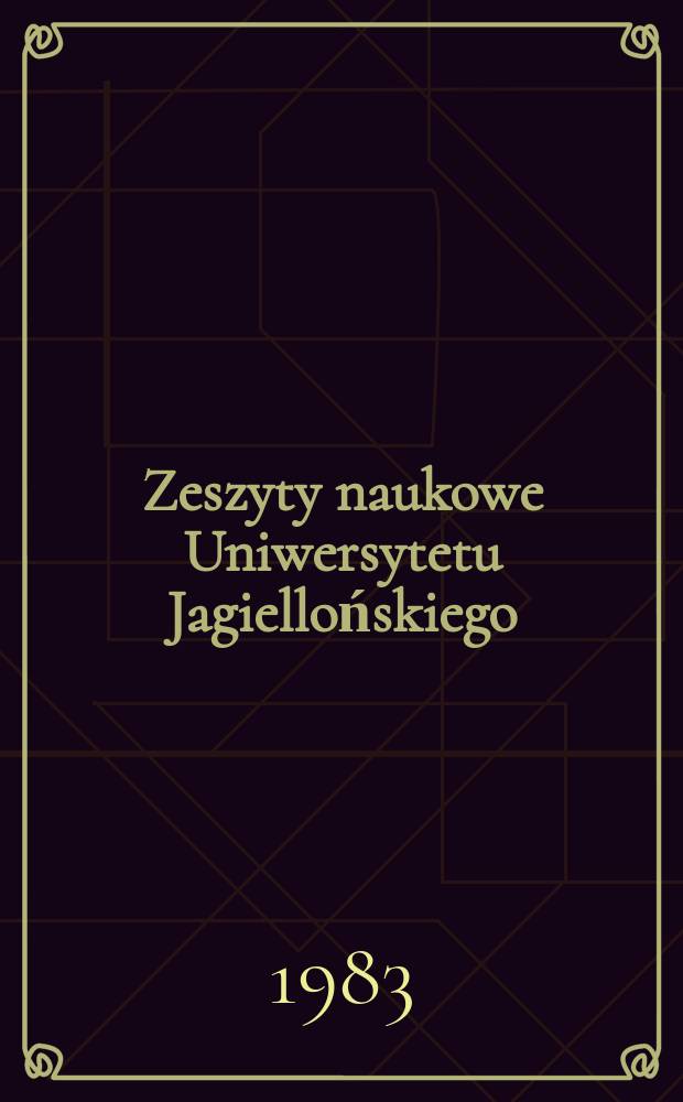 Zeszyty naukowe Uniwersytetu Jagiellońskiego
