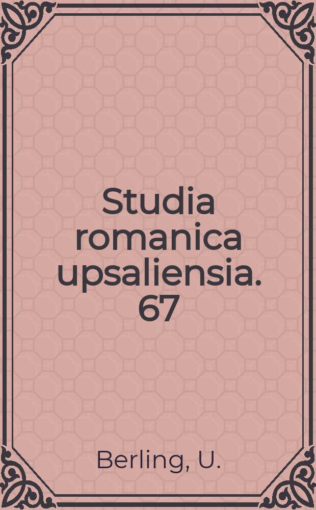 Studia romanica upsaliensia. 67 : Fautes de français