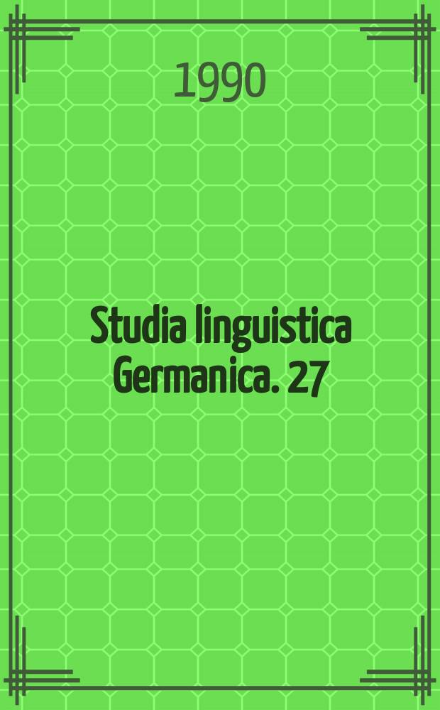 Studia linguistica Germanica. 27 : German kinship terms (750 - 1500)