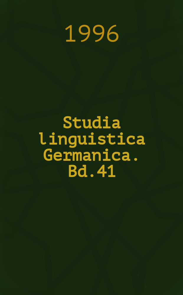 Studia linguistica Germanica. Bd.41 : Die Verbableitung im Frühneuhochdeutschen