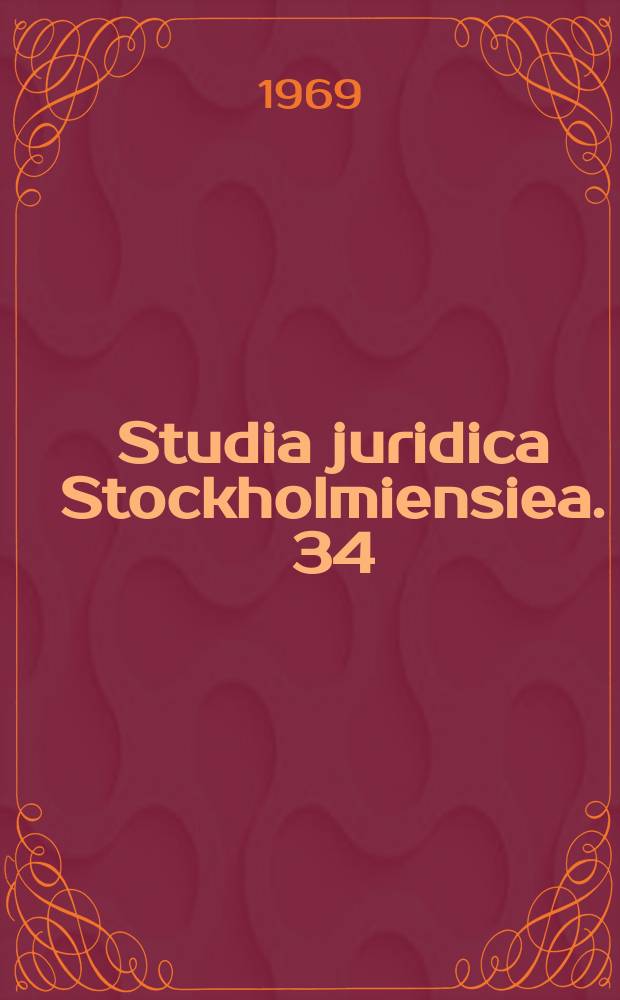 Studia juridica Stockholmiensiea. 34 : Ship financing security under swedish law