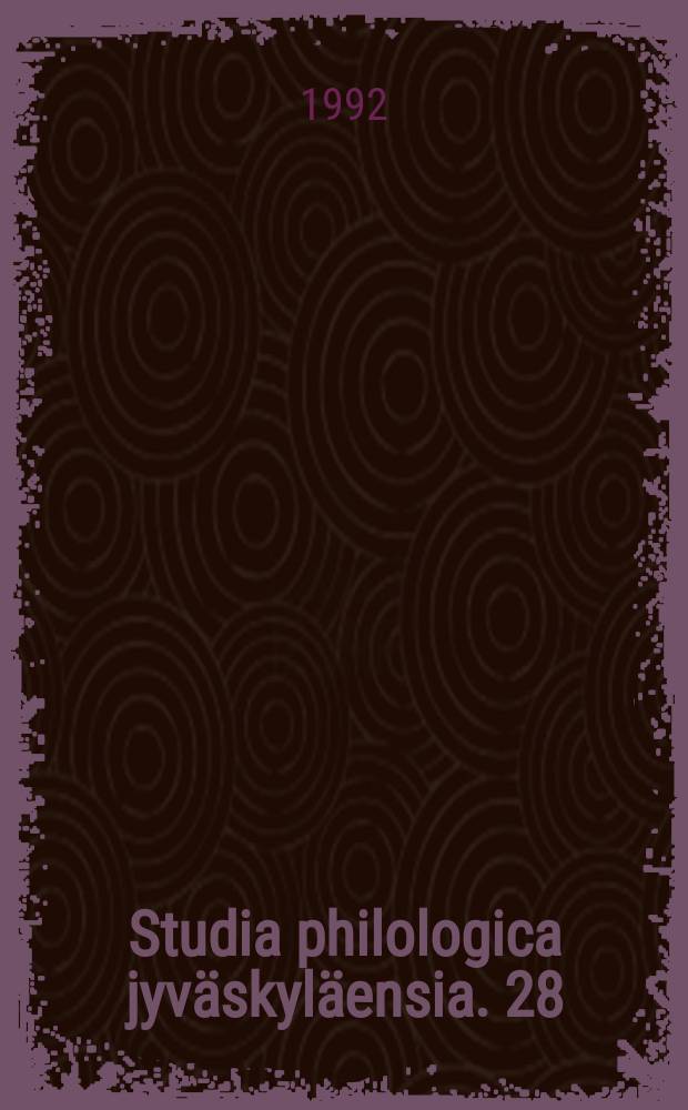 Studia philologica jyväskyläensia. 28 : Approches du moyen français
