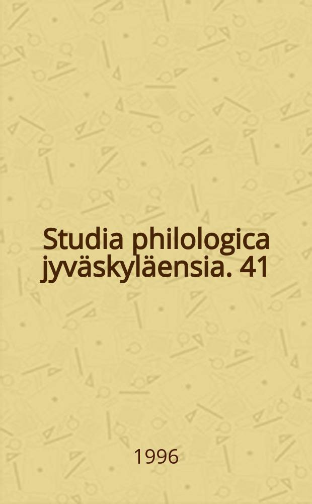 Studia philologica jyväskyläensia. 41 : children's conversation management