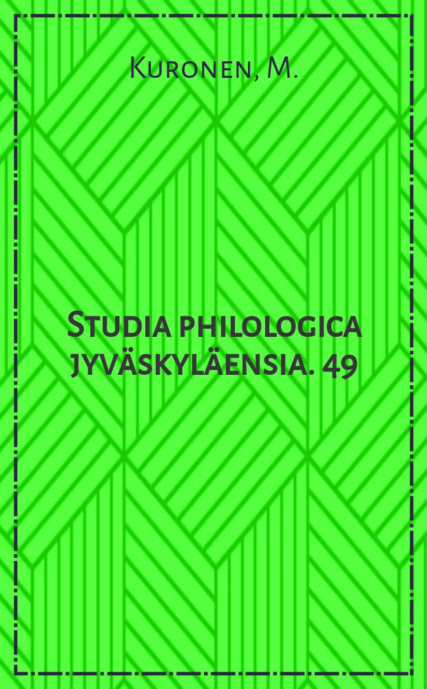 Studia philologica jyväskyläensia. 49 : Vokaluttalets akustik i sverigesvenska, ....