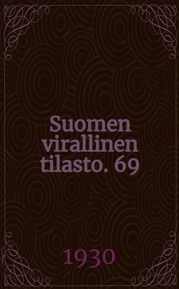 Suomen virallinen tilasto. 69 : Avioliittojen hedelmällisyys