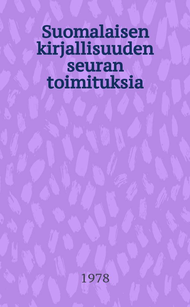 Suomalaisen kirjallisuuden seuran toimituksia : Sananlaskut