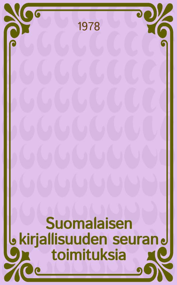 Suomalaisen kirjallisuuden seuran toimituksia : Tessék magyarul!