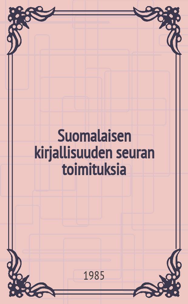 Suomalaisen kirjallisuuden seuran toimituksia : Lyhyt "Kalevala"