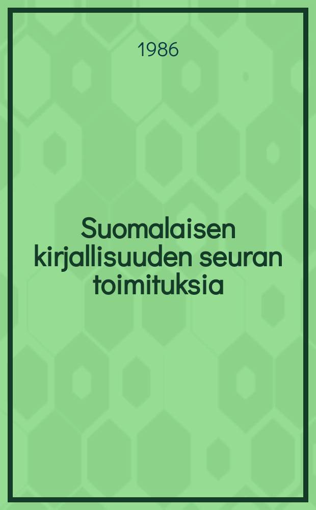 Suomalaisen kirjallisuuden seuran toimituksia : Itämerensuomen demonstratiivit
