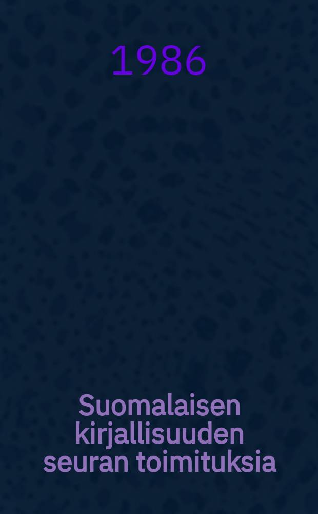 Suomalaisen kirjallisuuden seuran toimituksia : Unkarin kirjallisuus
