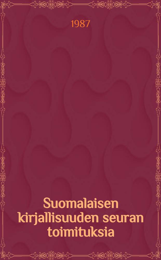 Suomalaisen kirjallisuuden seuran toimituksia : Sananlaskut