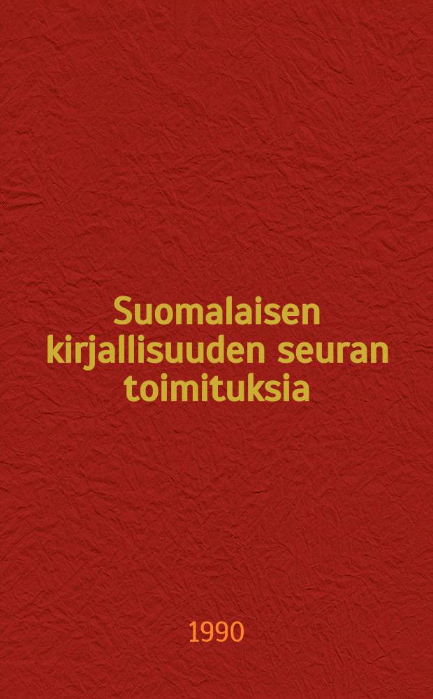 Suomalaisen kirjallisuuden seuran toimituksia : Hiljainen haltioituminen