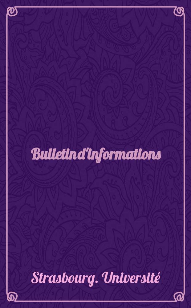 Bulletin d'informations