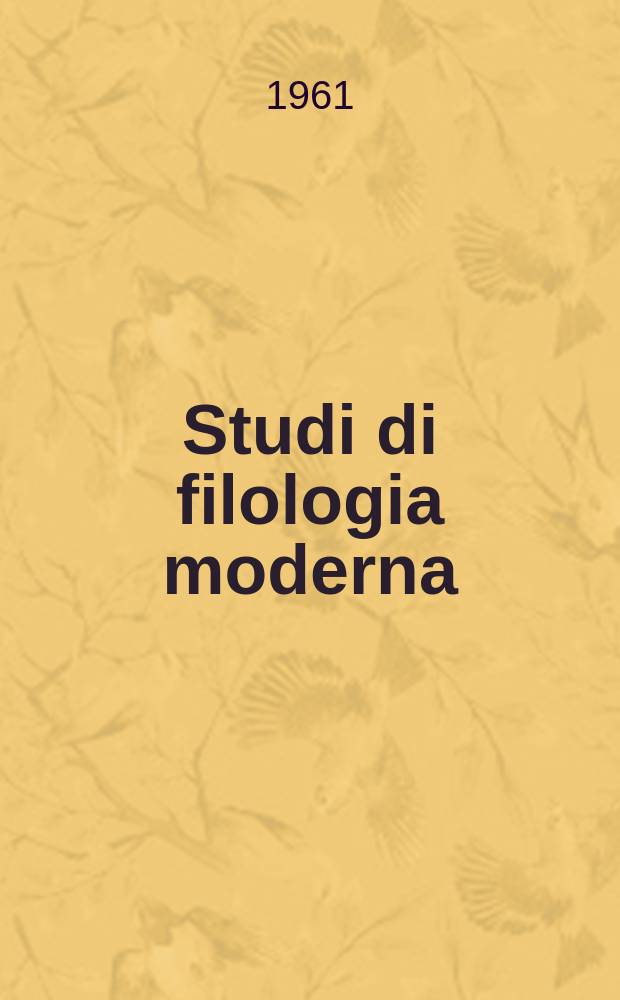 Studi di filologia moderna